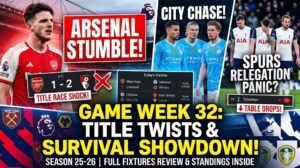 Premier League Fixtures Game Week 32 Season 25-26