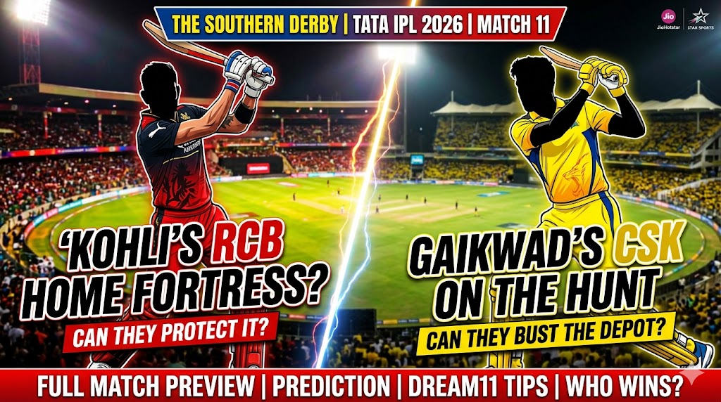 RCB vs CSK IPL 2026: Prediction, Playing XI & Dream11 Tips