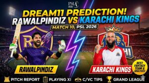 Rawalpindiz vs Karachi Kings Dream11 Prediction Today Match 10 PSL 2026 featuring Mohammad Rizwan and Moeen Ali with pitch report and playing XI tips.