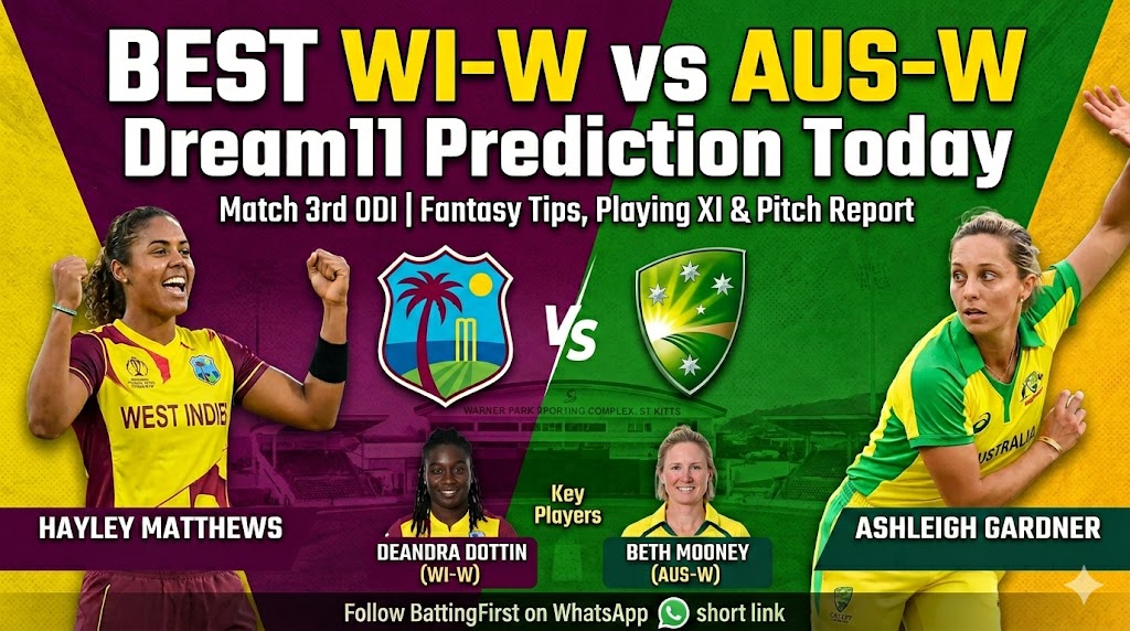  WI-W vs AUS-W Dream11 Prediction Today 