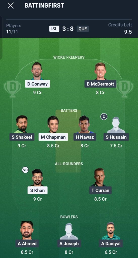 QTG vs ISU Dream11 Prediction Today