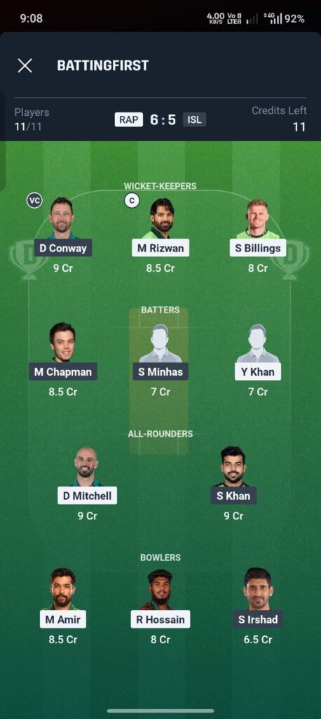 Islamabad United vs Rawalpindiz Dream11 Prediction