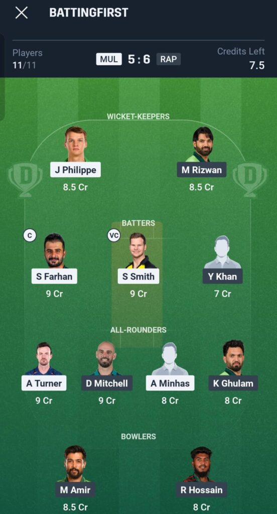 MUL vs RAP Dream11 Prediction Today | Match 14, Pakistan Super League 2026, April 06 – Fantasy Tips, Playing XI & Pitch Report