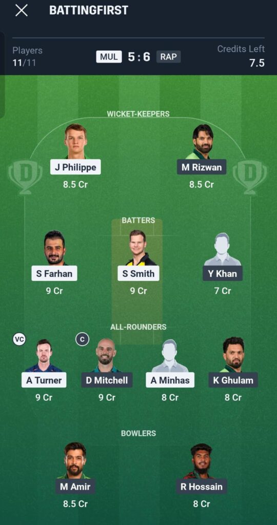MUL vs RAP Dream11 Prediction Today | Match 14, Pakistan Super League 2026, April 06 – Fantasy Tips, Playing XI & Pitch Report