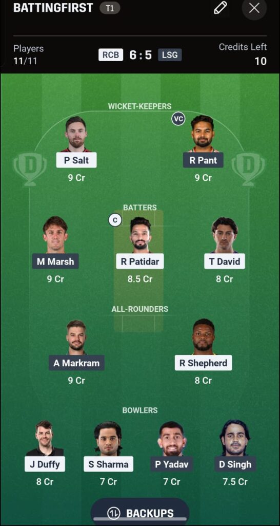 Get the best RCB vs LSG Dream11 prediction for IPL 2026 Match 23. Check probable playing 11, Chinnaswamy pitch report, toss updates, and match winning odds.