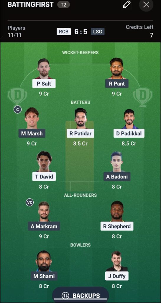 Get the best RCB vs LSG Dream11 prediction for IPL 2026 Match 23. Check probable playing 11, Chinnaswamy pitch report, toss updates, and match winning odds.