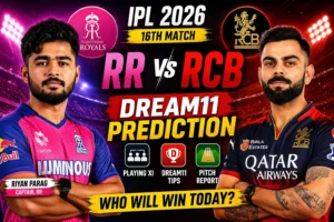 "Riyan Parag (RR Captain) vs Rajat Patidar (RCB Captain) IPL 2026 Match 16 at Baraspara - Virat Kohli, Ravindra Jadeja, Bhuvneshwar Kumar face-off"