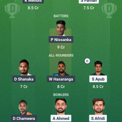 Pakistan vs Sri Lanka Playing XI & Dream11 Prediction