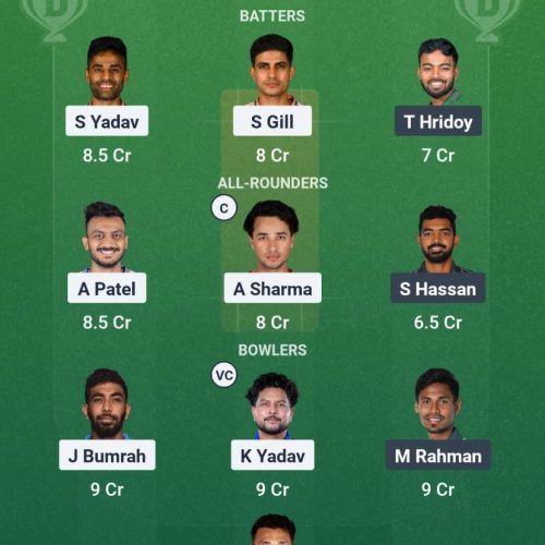 dream11 team asia cup ind vs ban